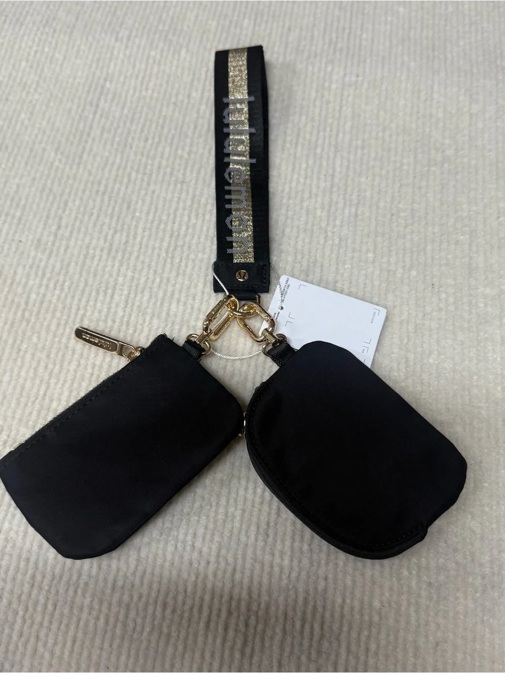 lululemo Black Dual Pouch Wristlet
